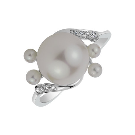 Diamond ring with Pearl Pearl Desire
