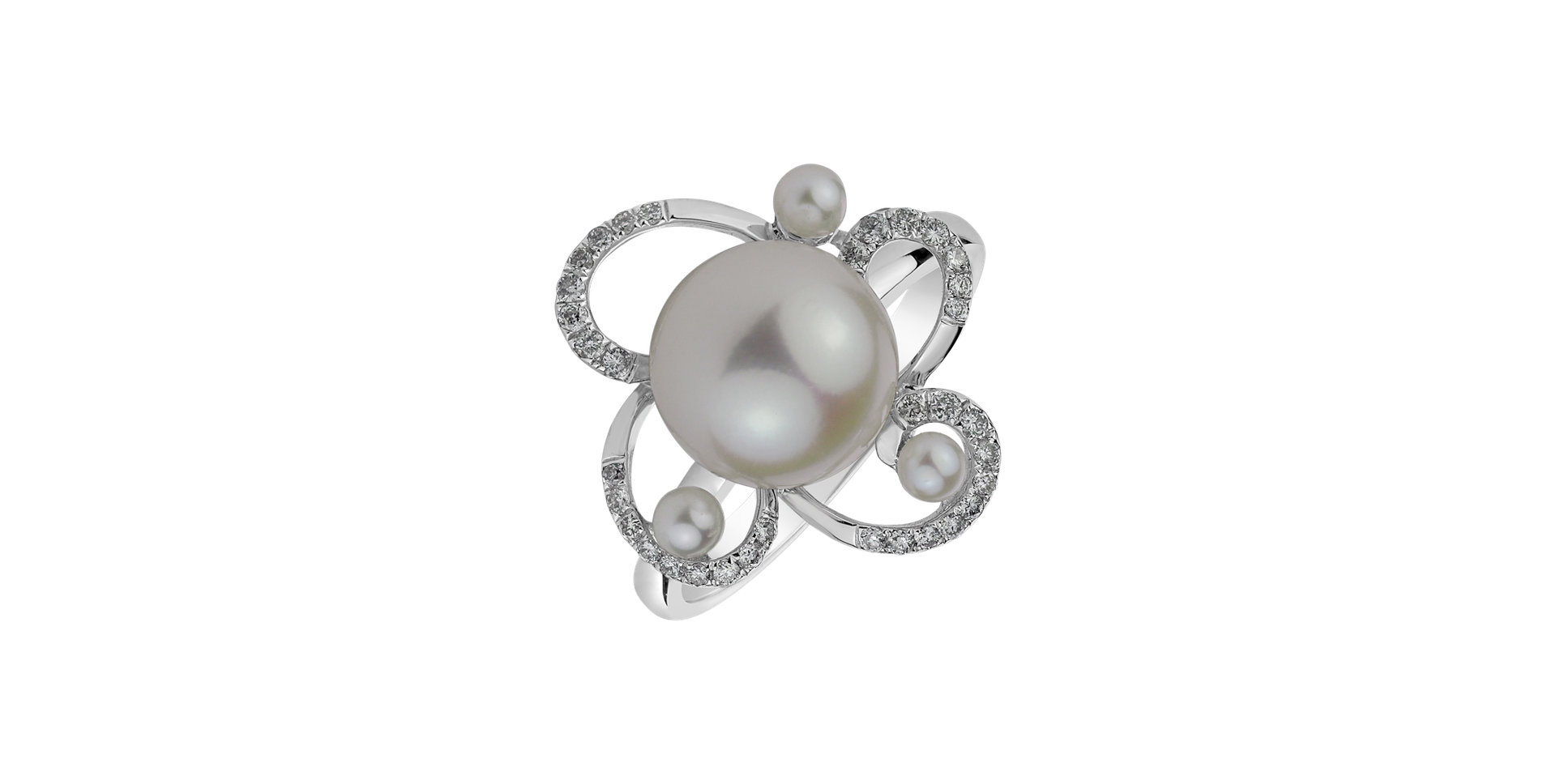 Diamond ring with Pearl Pearl Dream