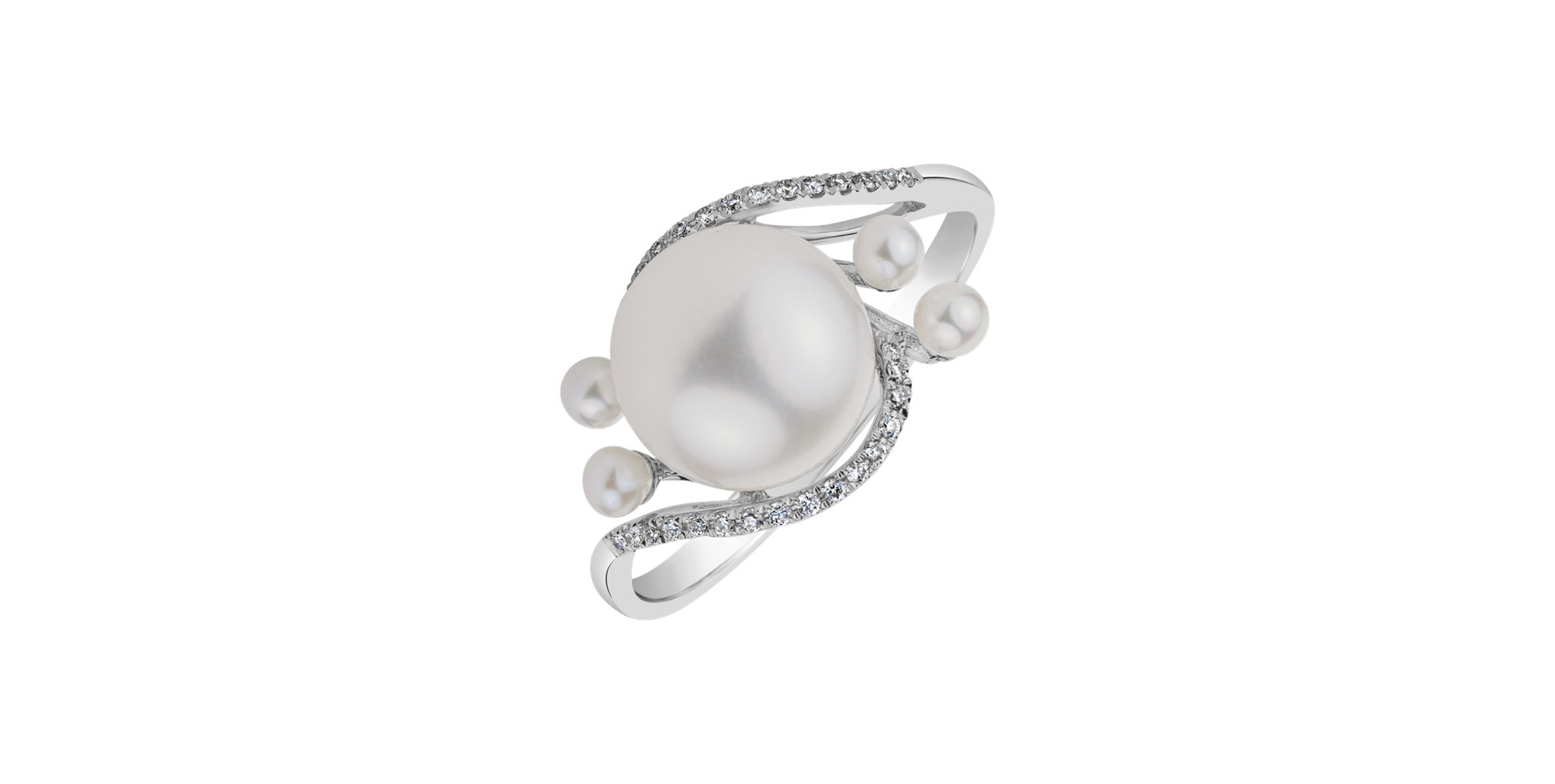 Diamond ring with Pearl Pearl Wonder