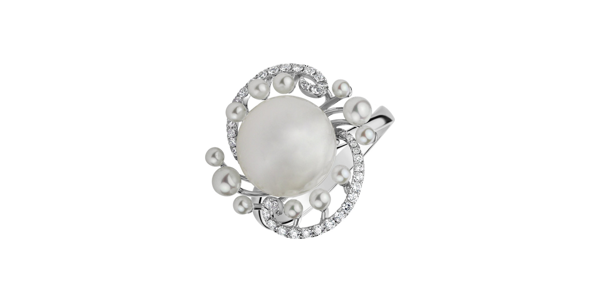 Diamond ring with Pearl Pearl Heaven