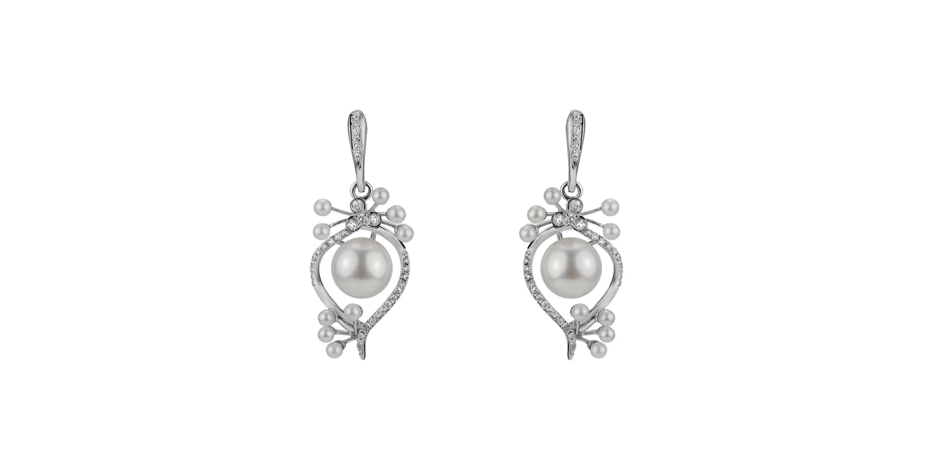 Diamond earrings with Pearl Celestial Lagoon