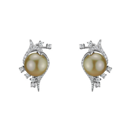 Diamond earrings with Pearl Mystical Coast