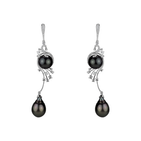 Diamond earrings with Pearl Venus Romance