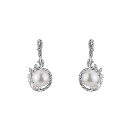 Diamond earrings with Pearl Eternal Oasis