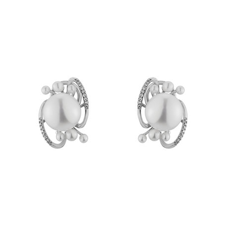 Diamond earrings with Pearl White Desire