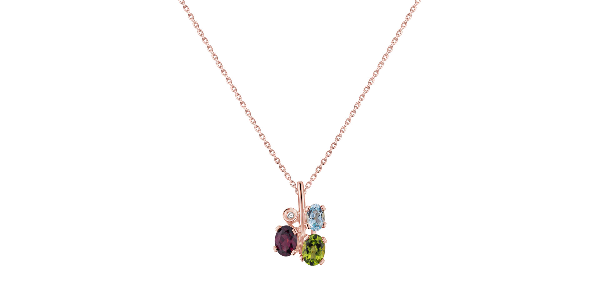 Diamond pendant with gemstones Neverlands Gift