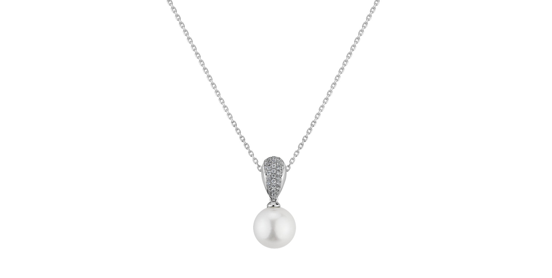 Diamond pendant with Pearl Lavish Shore