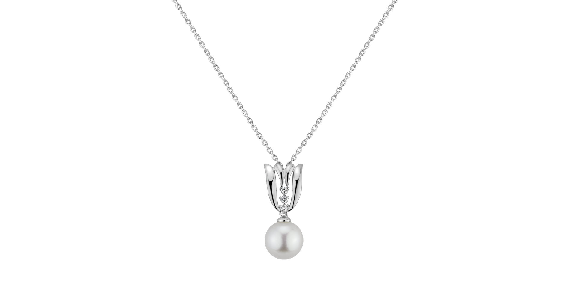 Diamond pendant with Pearl Eelodile