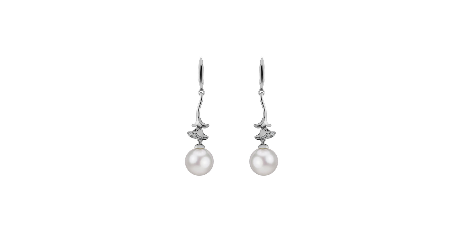 Diamond earrings with Pearl Molteia