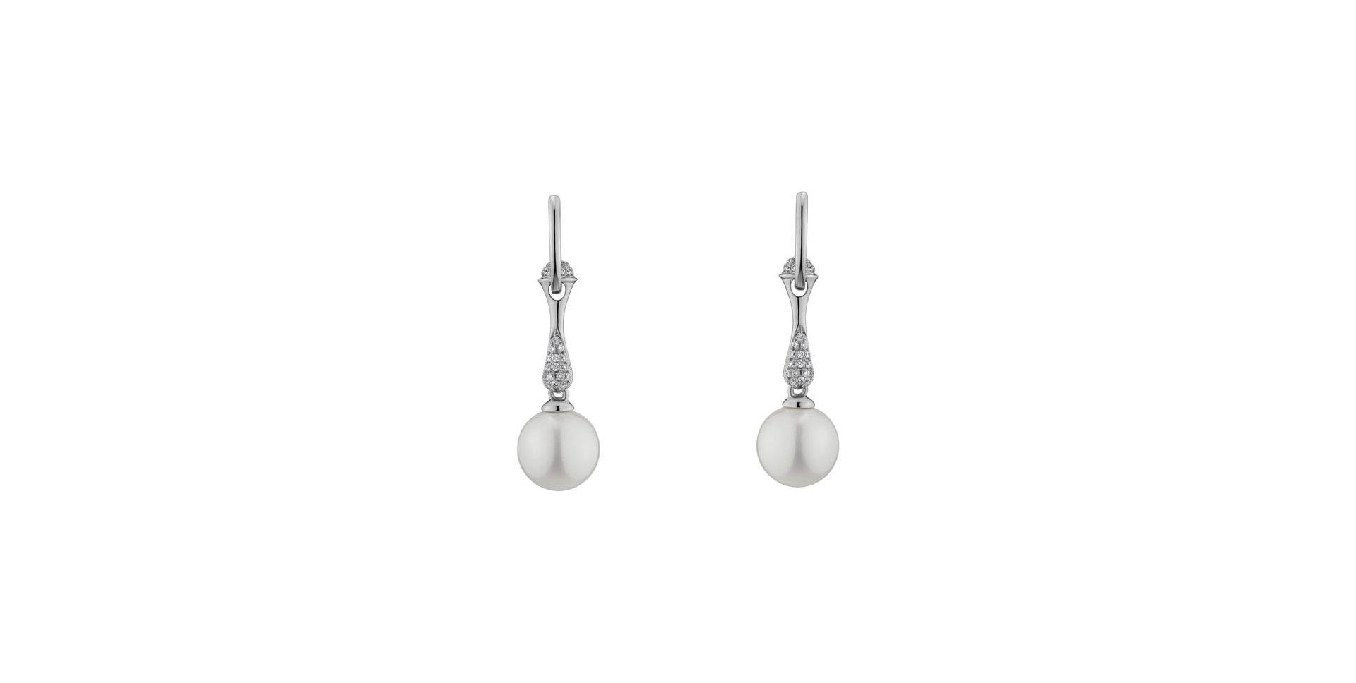 Diamond earrings with Pearl Alastia