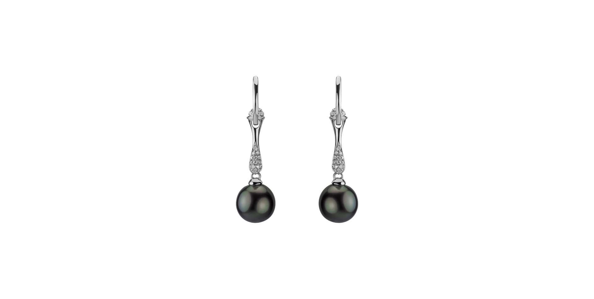 Diamond earrings with Pearl Alastia