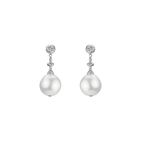 Earrings with Pearl Ocean Glory