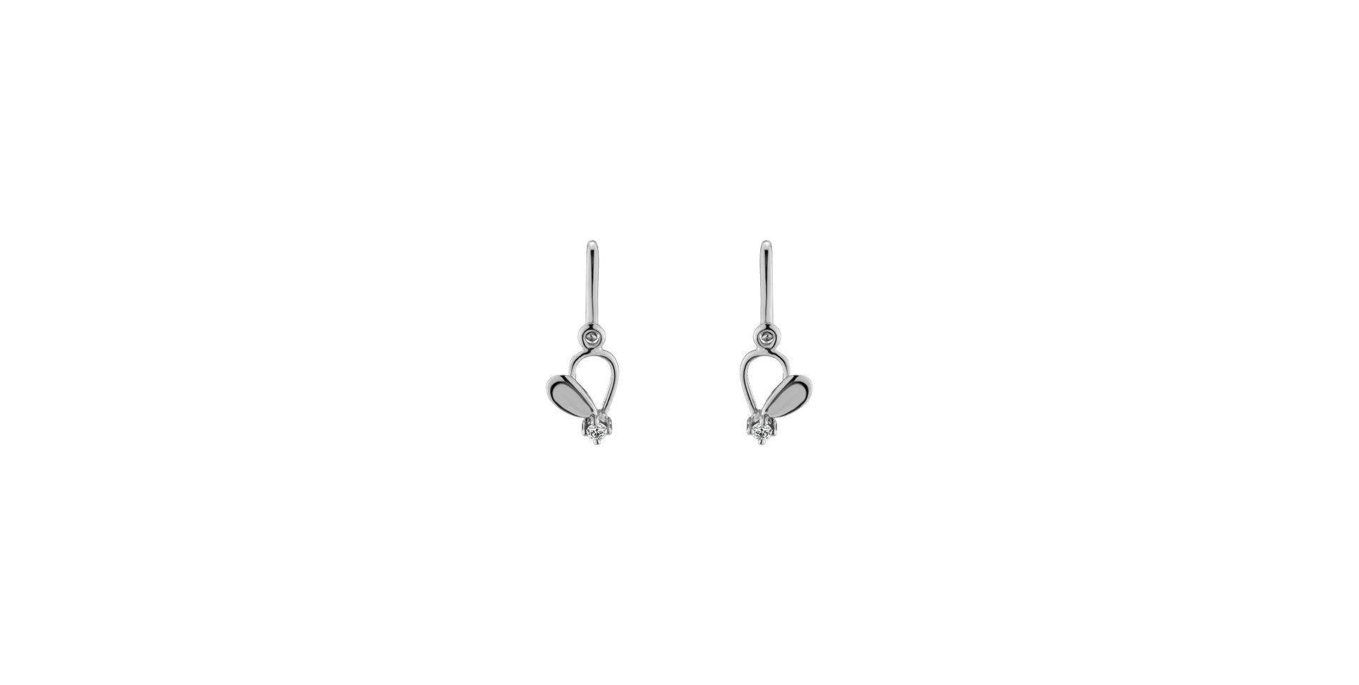 Children's diamond earrings Sommerfugl