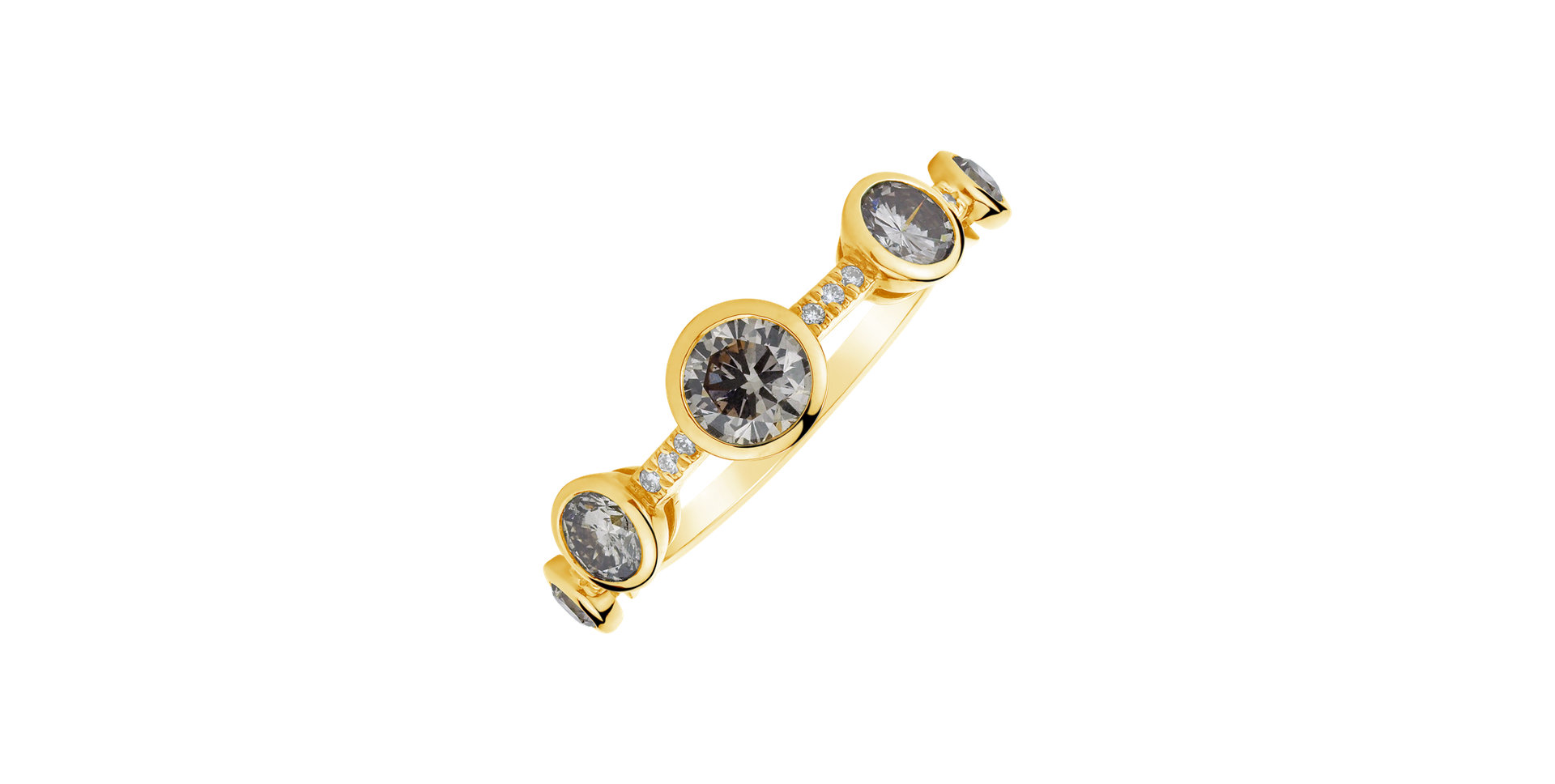 Ring with brown and white diamonds Galaxy of Passion