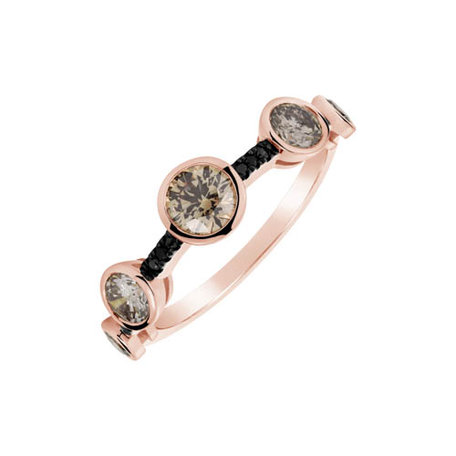 Ring with brown and black diamonds Galaxy of Passion