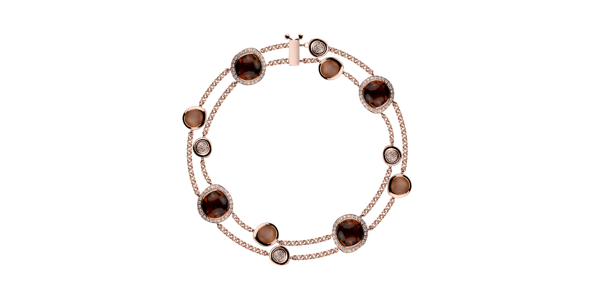 Bracelet with diamonds , Citrine and Moonstone Rainbow Countess