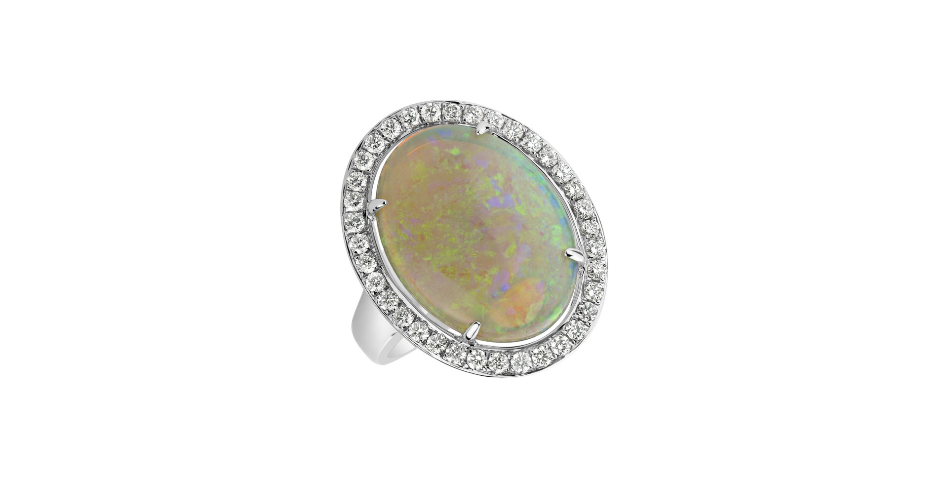 Diamond ring with Opal Kacper