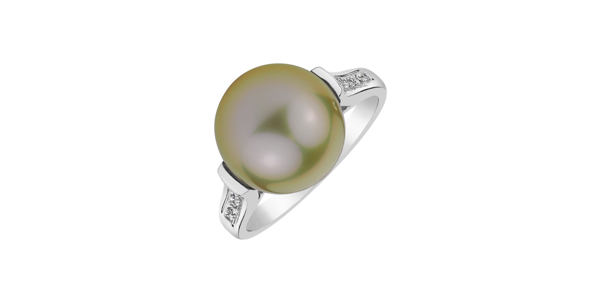 Diamond ring with Pearl Magic Spring