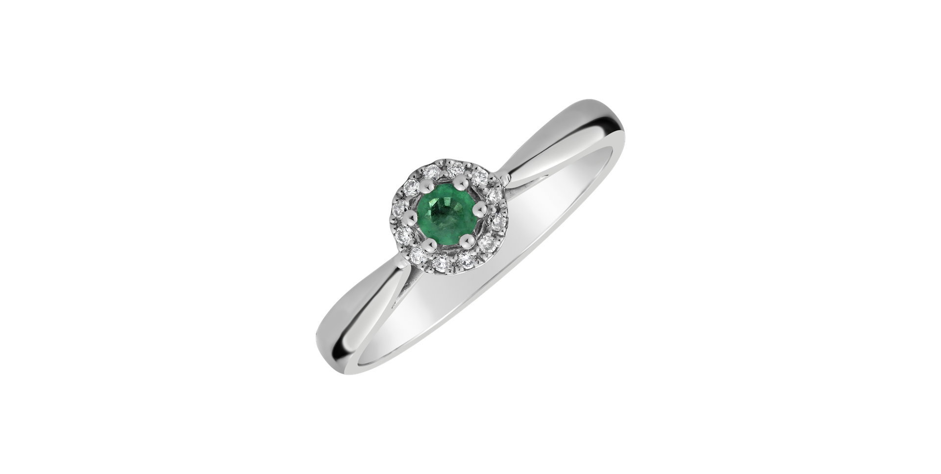Diamond ring with Emerald Frozen Lagoon