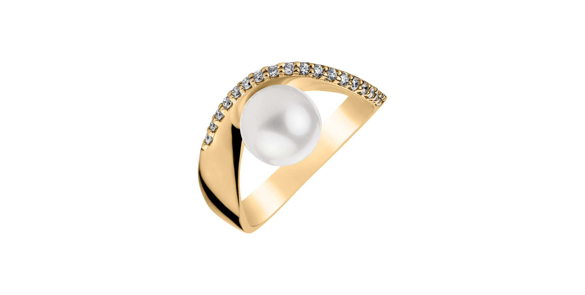 Diamond ring with Pearl Queen of Pearl