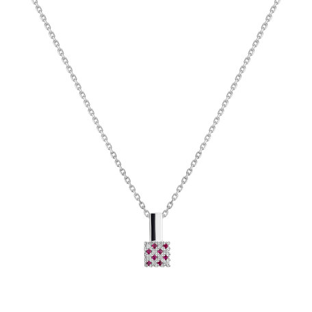 Diamond pendant with Ruby Inés