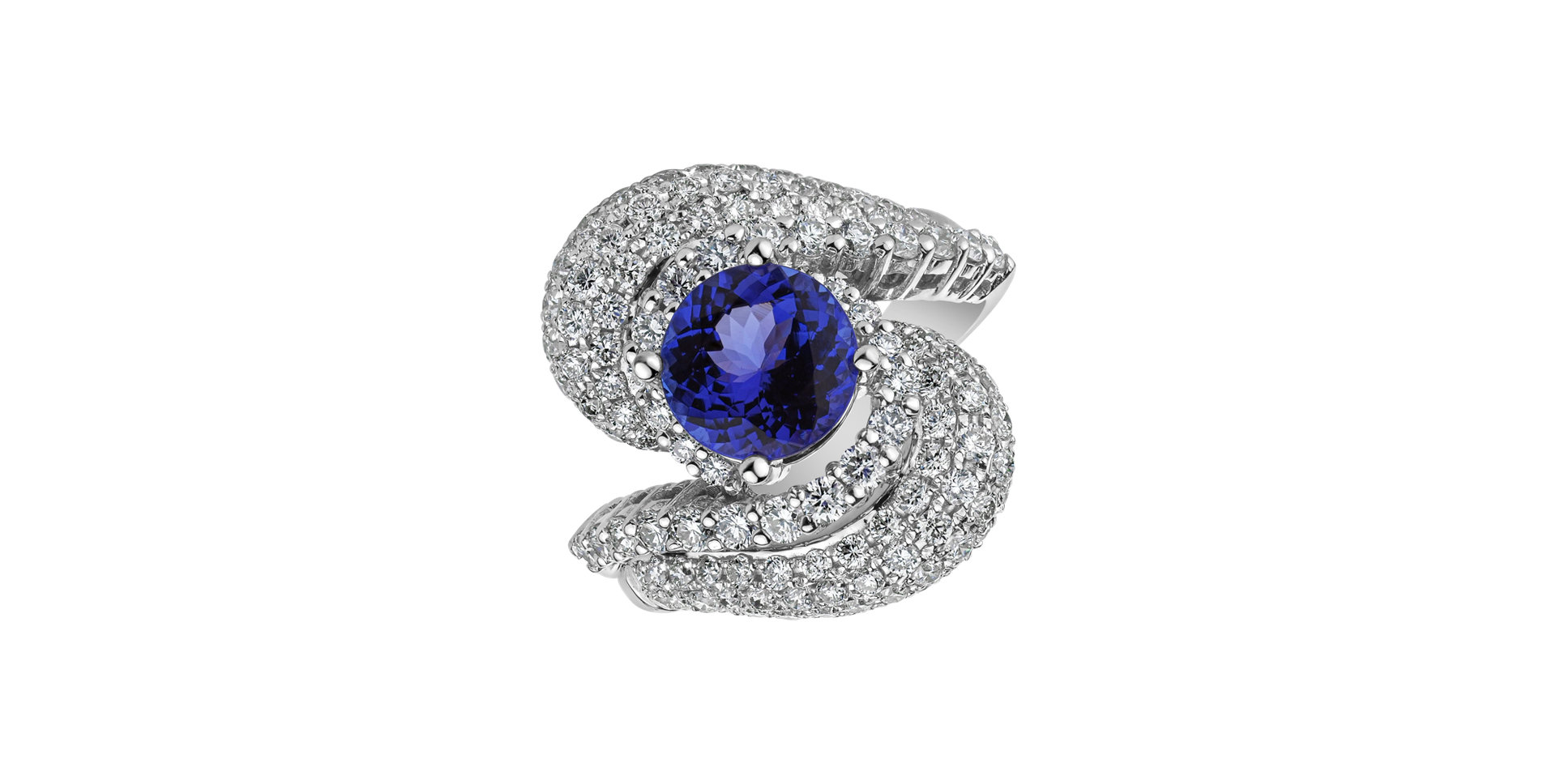 Diamond ring with Tanzanite Eminence of Heaven