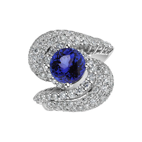 Diamond ring with Tanzanite Eminence of Heaven