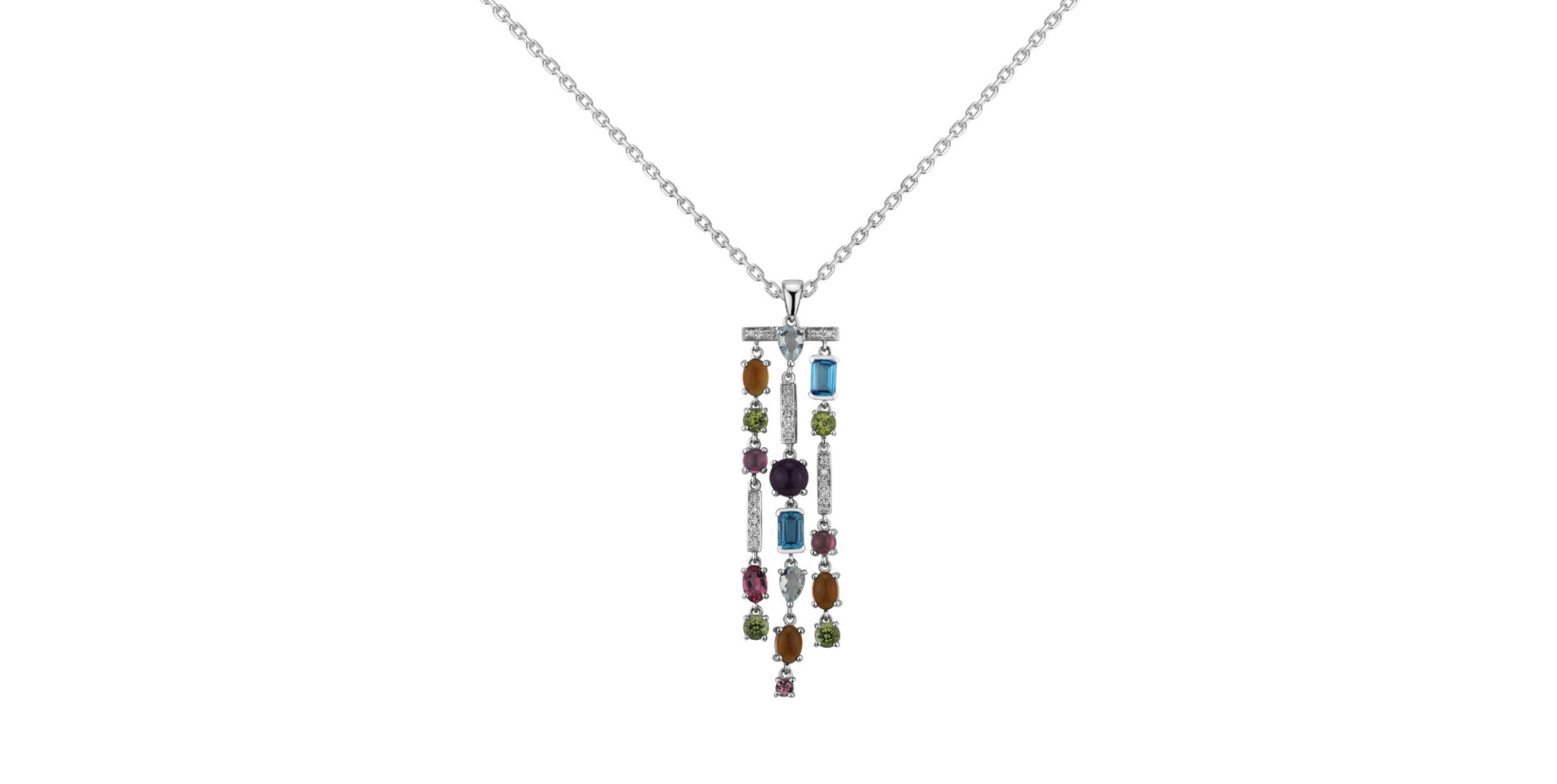 Diamond pendant with gemstones Lavani