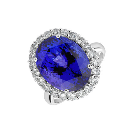 Diamond ring with Tanzanite Ascending