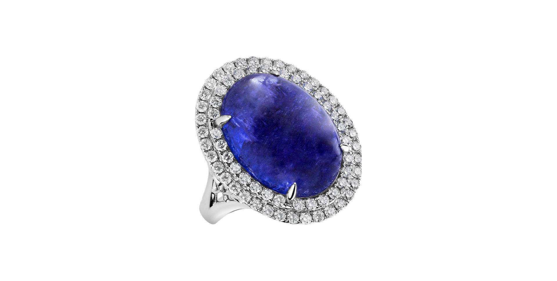 Diamond ring with Tanzanite Mephisto Heart