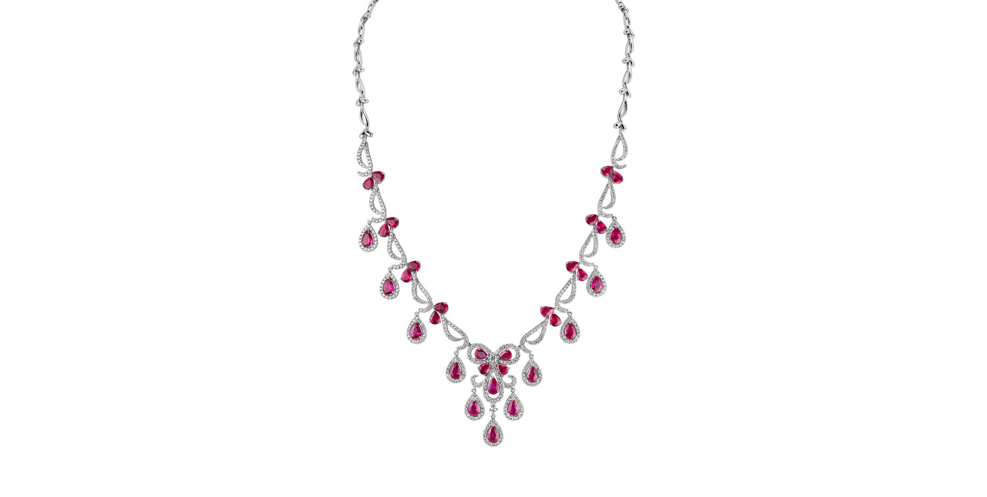 Diamond necklace with Ruby Renaissance Poem