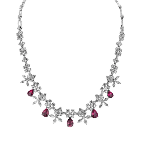 Diamond necklace with Tourmalíne Paradise Queen