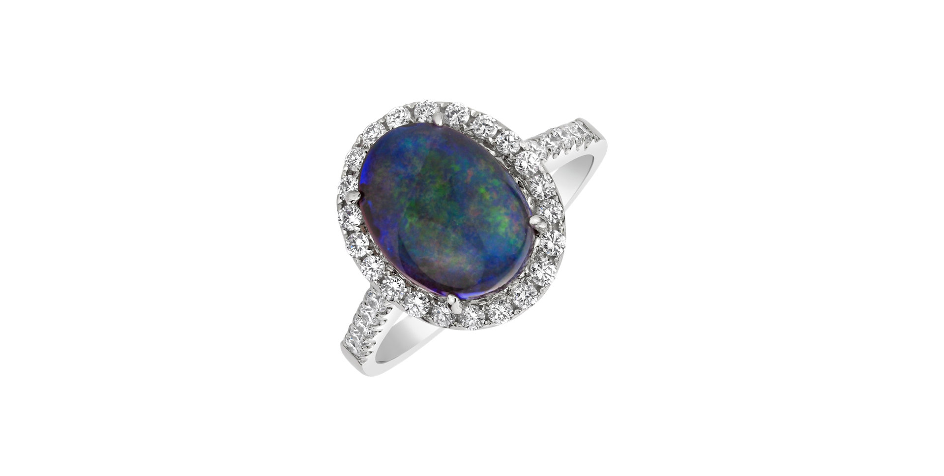 Diamond ring with Opal Secret Garden