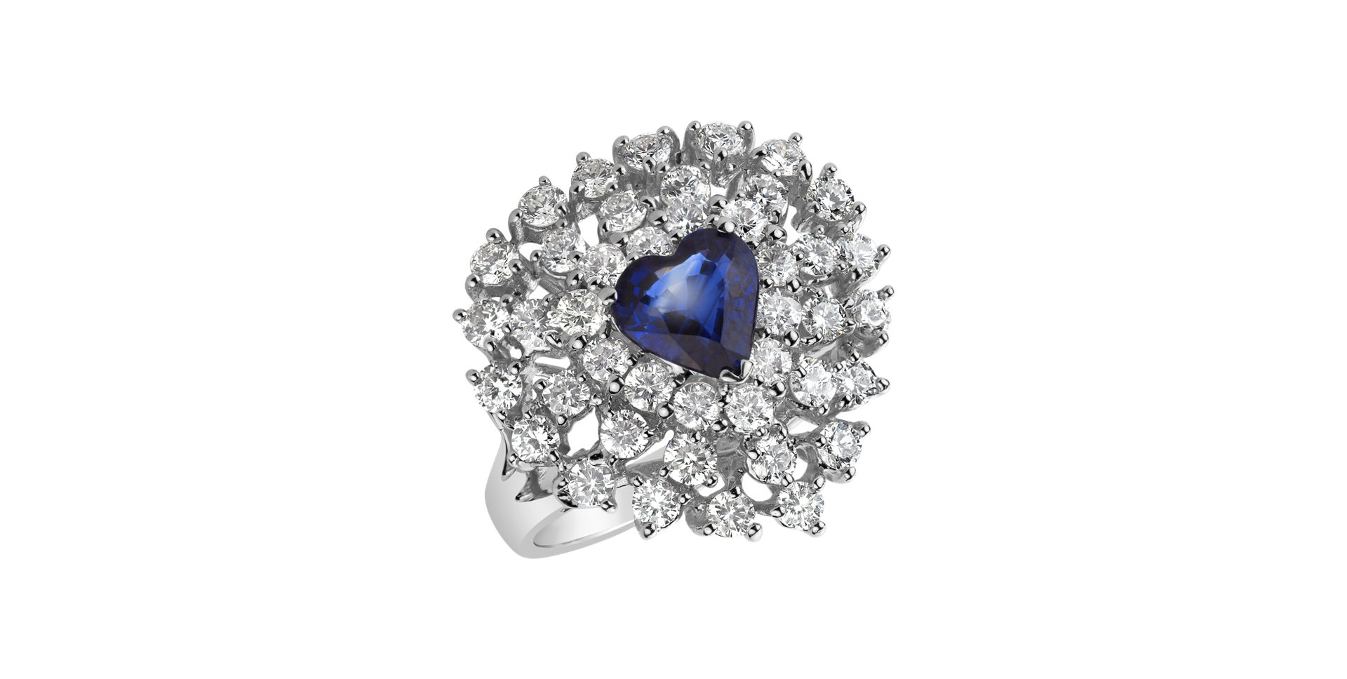Diamond ring with Sapphire Versailles Orchid