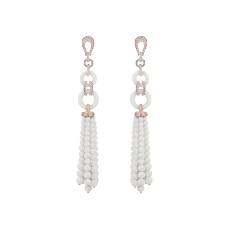 Diamond earrings and Agate Moon Waterfall