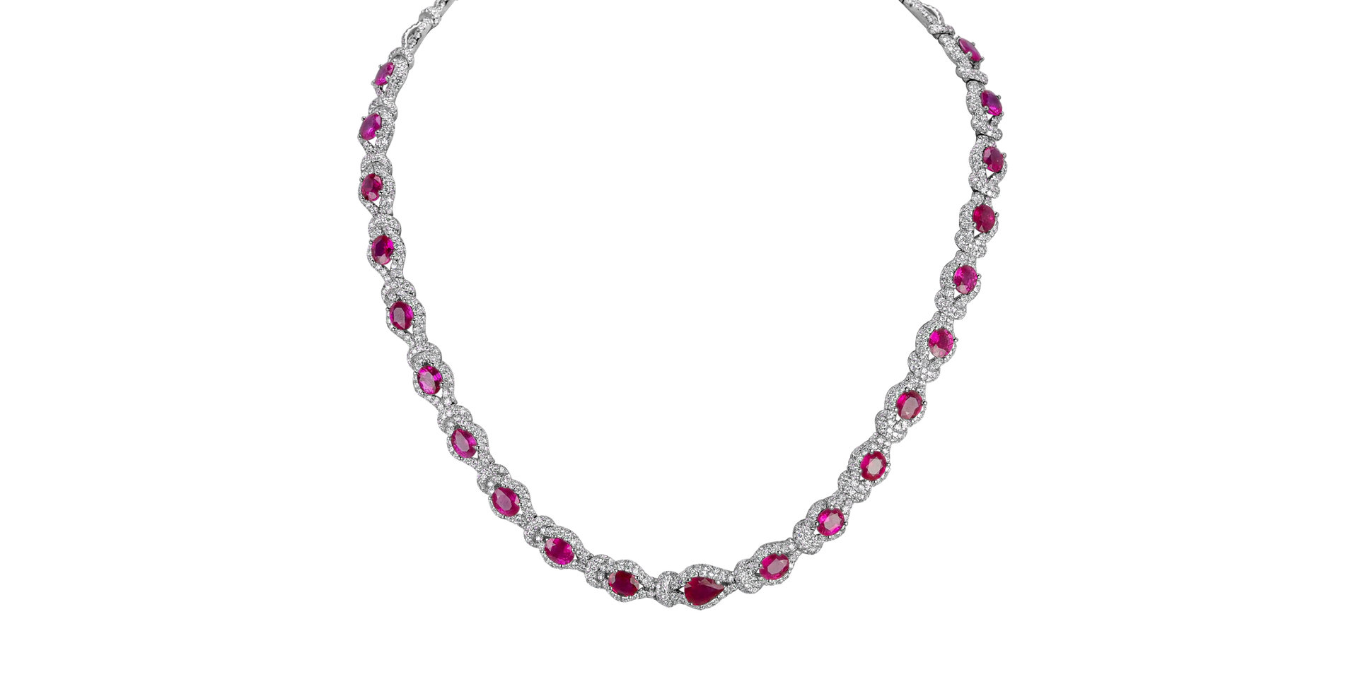 Diamond necklace with Ruby Renaissance Miracle
