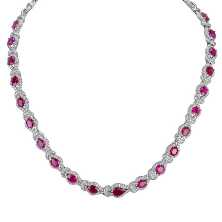 Diamond necklace with Ruby Renaissance Miracle