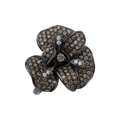 Ring with brown diamonds Diabolical Orchid