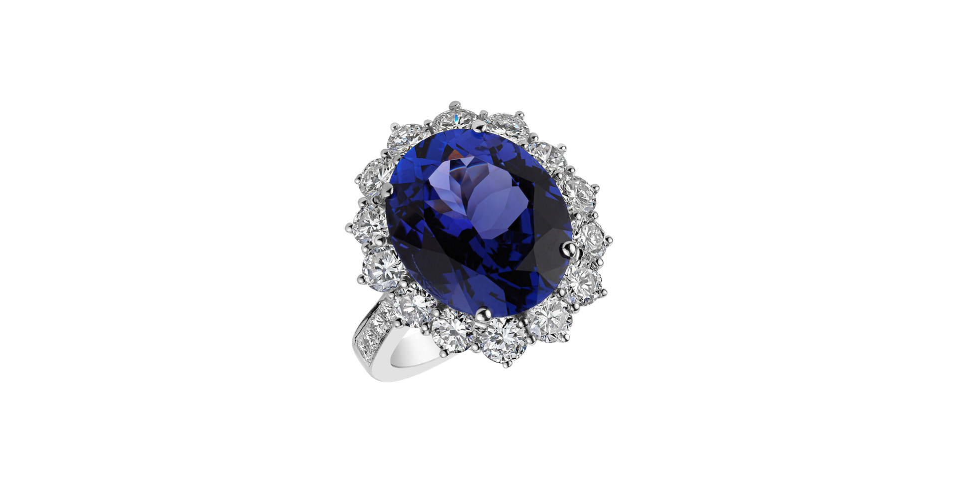 Diamond ring with Tanzanite Ocean Countess