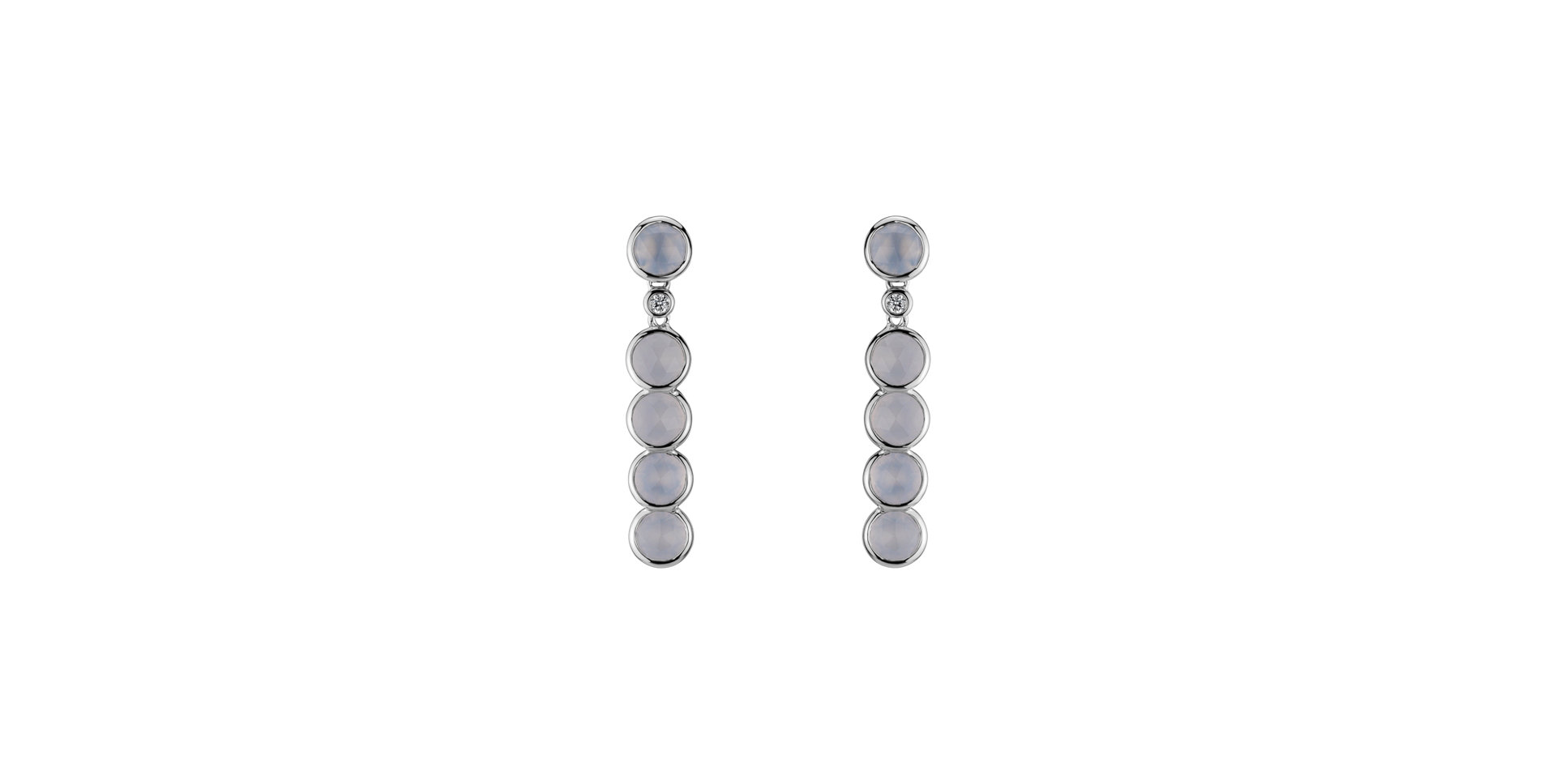 Diamond earrings and Chalcedony Eden Poem