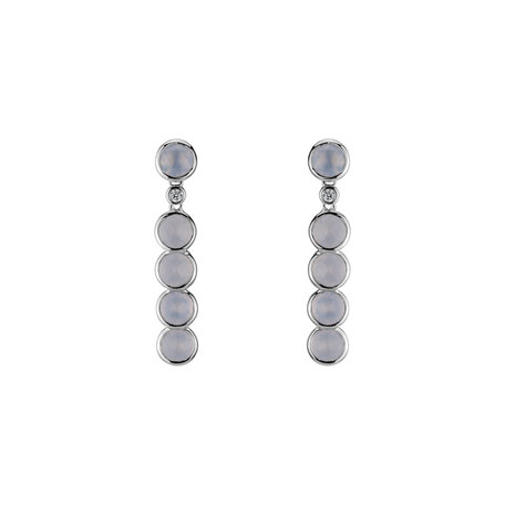 Diamond earrings and Chalcedony Eden Poem