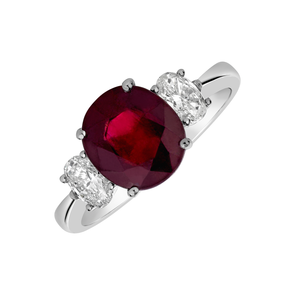 Diamond ring with Ruby Josephine | ALO