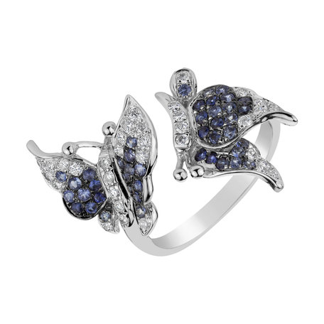 Diamond ring with Sapphire Papillon Heaven