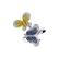 Ring with yellow and white diamonds and Sapphire Papillon Melody4