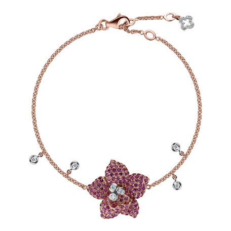 Diamond bracelet with Sapphire Aphrodite Orchid