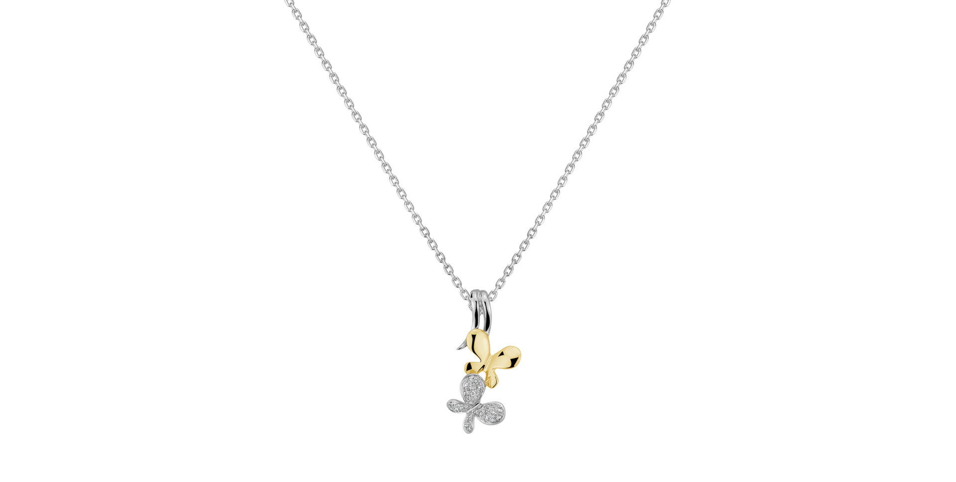 Diamond pendant Butterflies in Love
