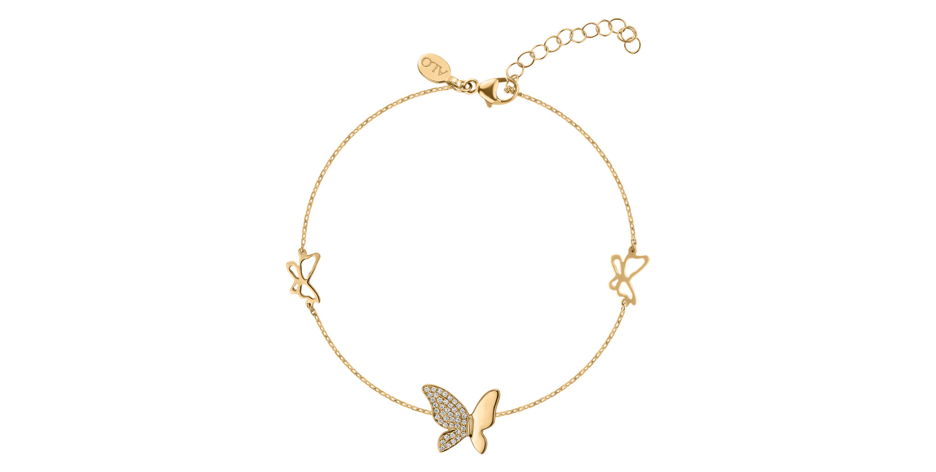 Bracelet with diamonds Delicate Butterfly