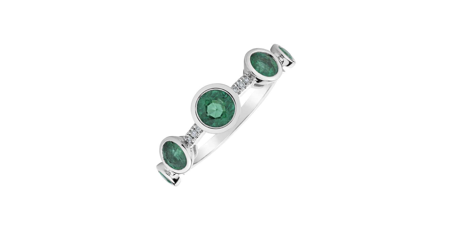 Diamond ring with Emerald Galaxy of Passion