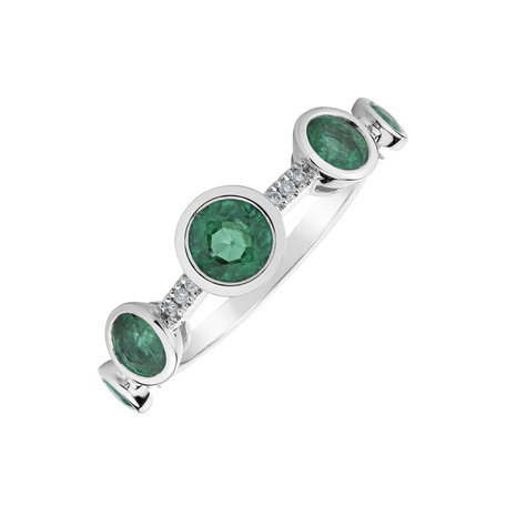 Diamond ring with Emerald Galaxy of Passion