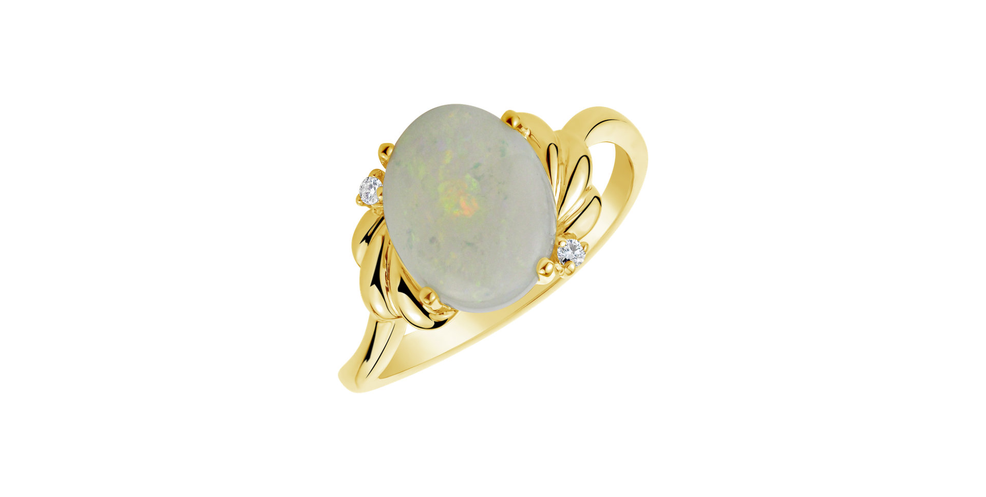 Diamond ring with Opal Ariel Brooks